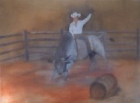 Artist Original Oil Painting - Bull Rider - IN PRIVATE COLLECTION